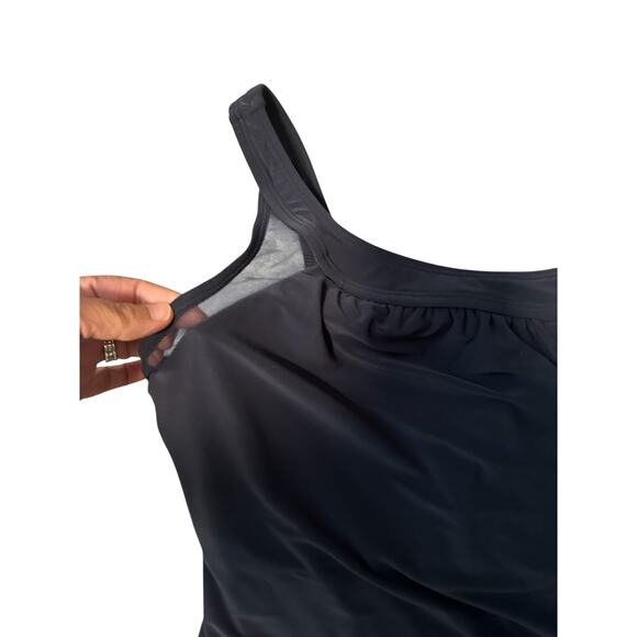 Magicsuit by Miraclesuit Swimwear Tankini Set Top 14DD & Bottom Size 14 Navy - Picture 5 of 11